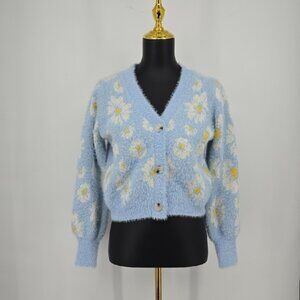 Willow and Wind Blue Floral Sweater